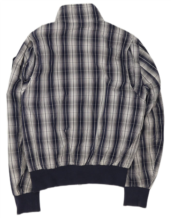 Jaqueta bomber masculina Blauer UK 42 XL poliéster xadrez azul marinho