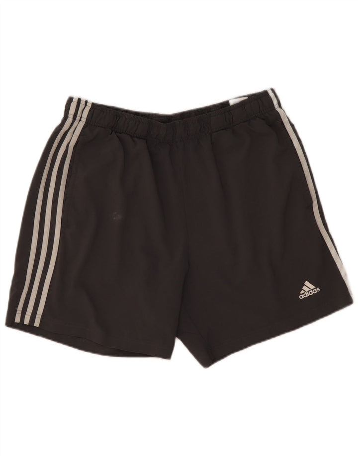 Shorts esportivos masculinos Adidas grande poliéster cinza