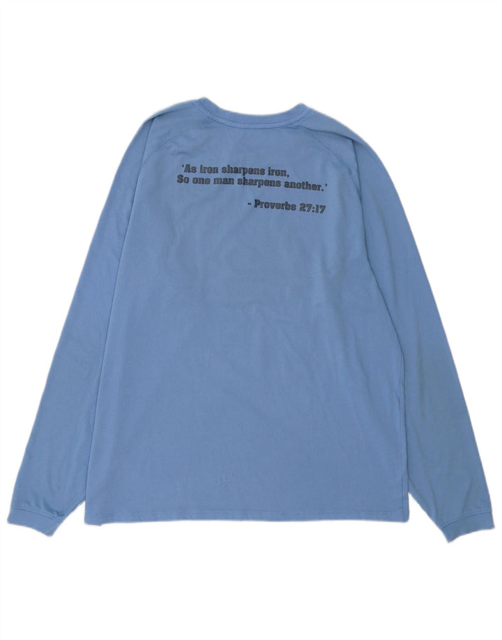 Adidas Mens Villanova Graphic Top Manga Longa Grande Azul Poliéster