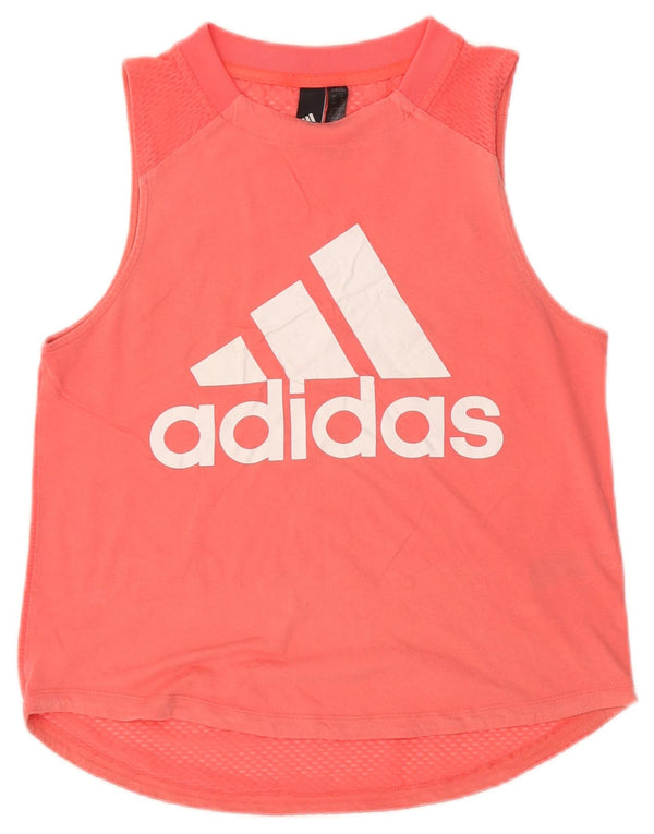 Adidas Womens Graphic Vest Top UK 4/6 XS Rosa Algodão