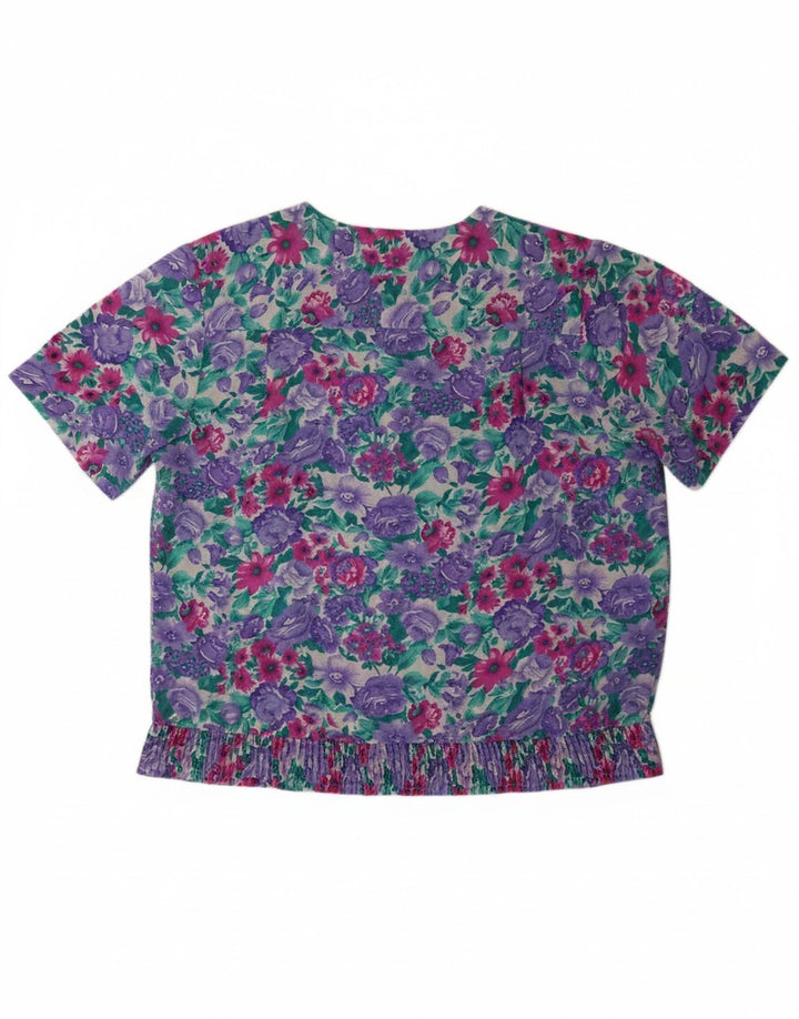 Blusa feminina ALFRED DUNNER US 12 grande floral multicolorida