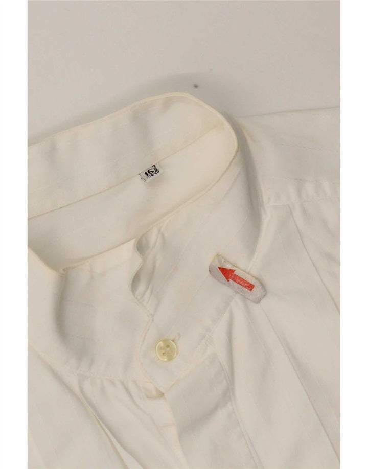 Camisa formal masculina Ungaro tamanho 40 15 1/2 algodão branco médio