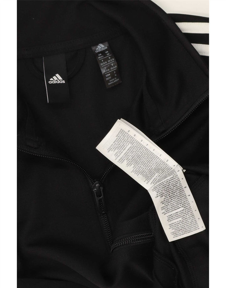 Adidas Womens Tracksuit Top Jacket UK 0/2 2XS Preto Poliéster