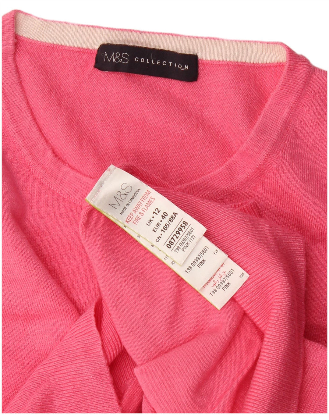 Suéter cardigã feminino Marks & Spencer Reino Unido 12 viscose rosa médio