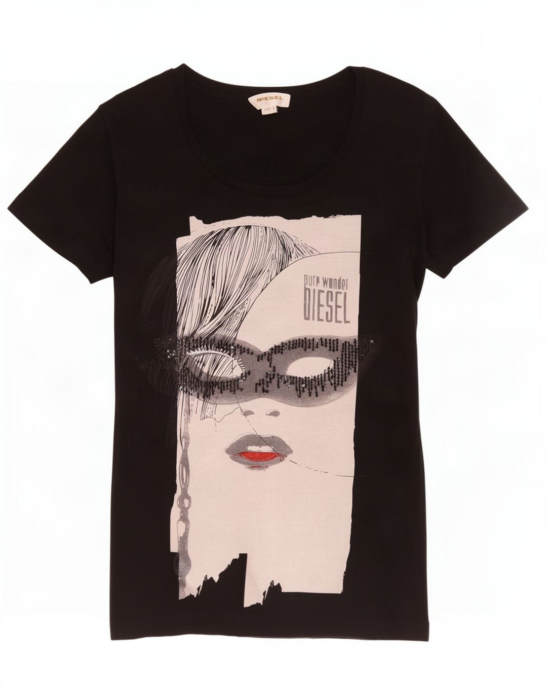 Camiseta feminina Diesel Diesel Top UK 10 pequena preta