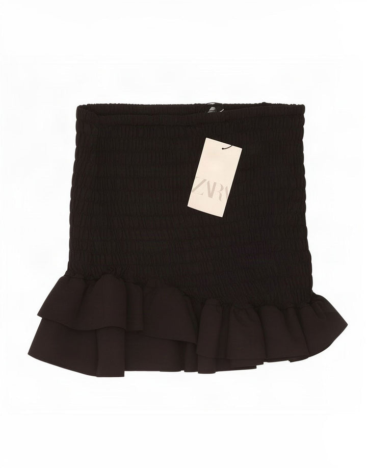Mini saia feminina Zara XS W25 poliéster preto
