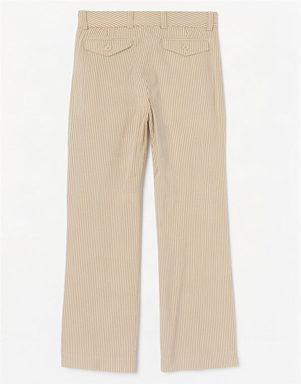 Calça feminina flare da Gap EUA 2 XS W30 L30 risca de giz bege
