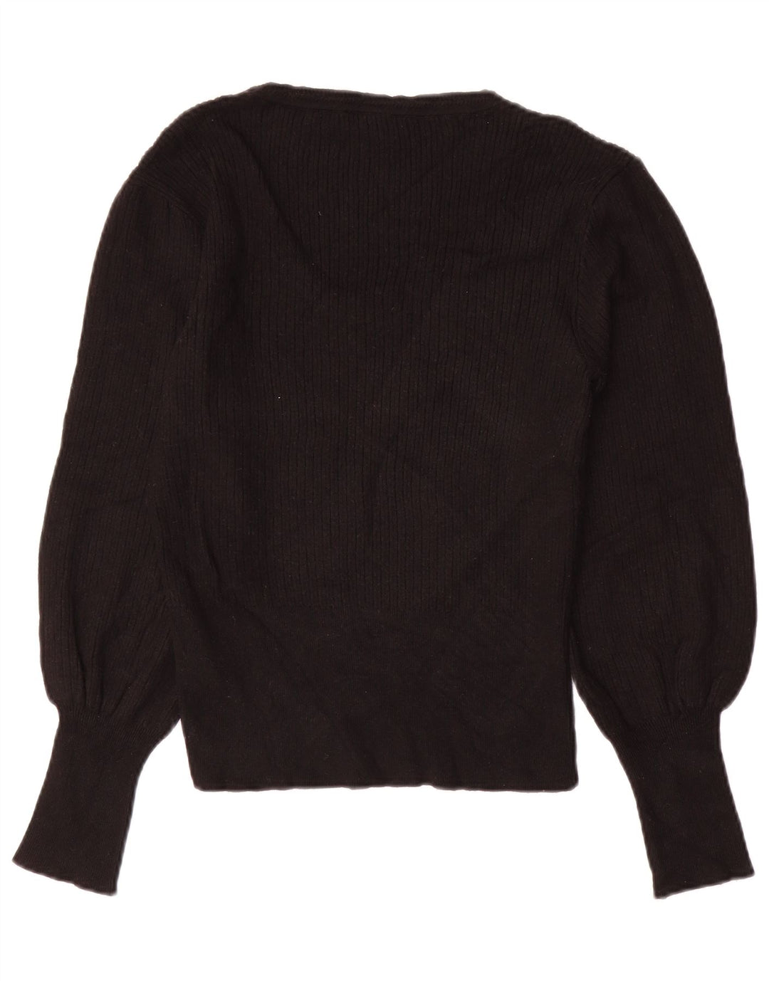 Suéter feminino Marks & Spencer com gola canoa e viscose preta média Reino Unido 12