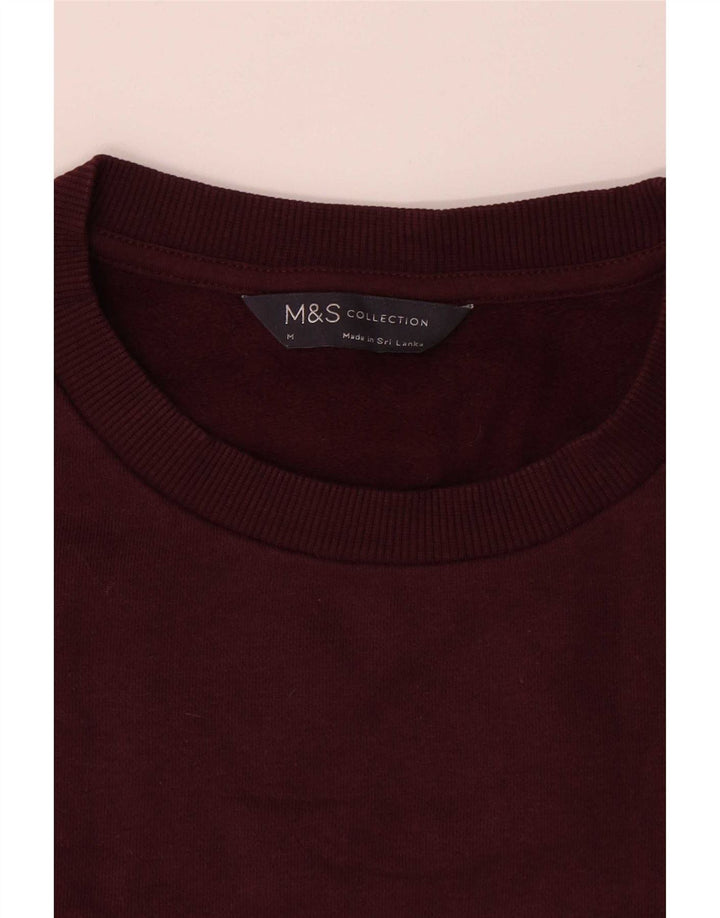 Suéter masculino Marks & Spencer de algodão cor de vinho médio