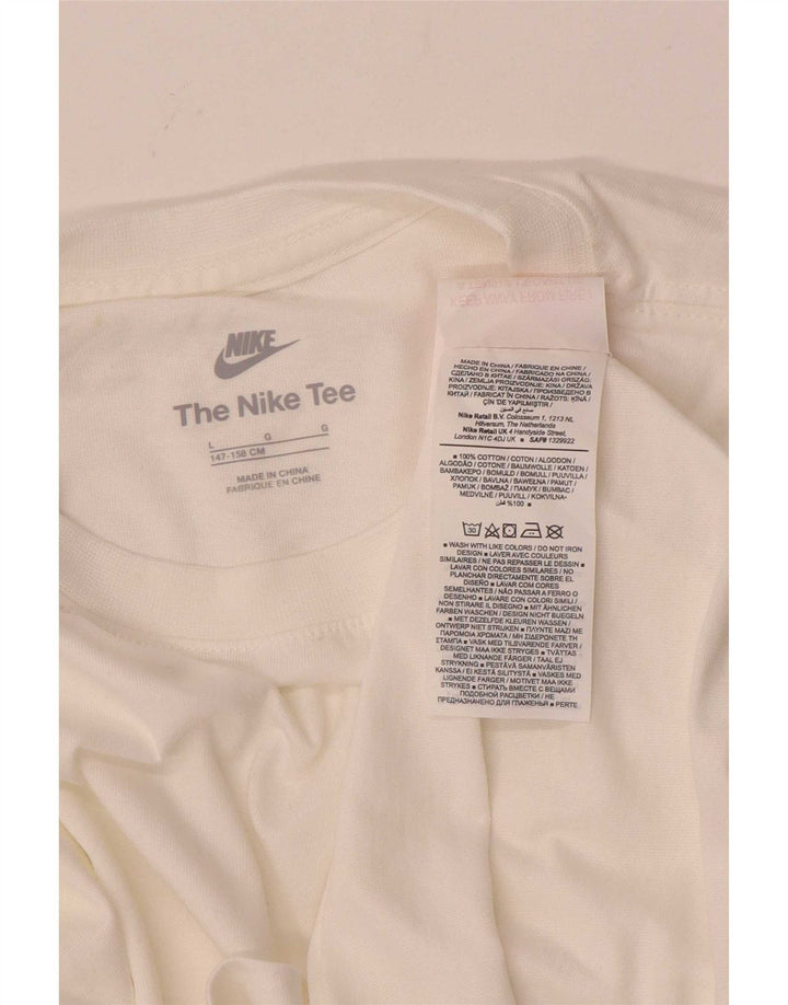 Top Nike Boys Manga Longa 12-13 Anos Grande Algodão Branco