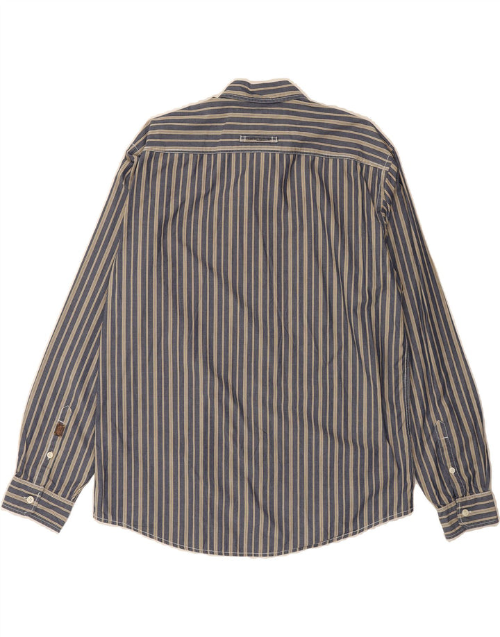CAMEL Mens Shirt Large Blue Striped Cotton Vintage Camel and Second-Hand Camel from Messina Hembry 