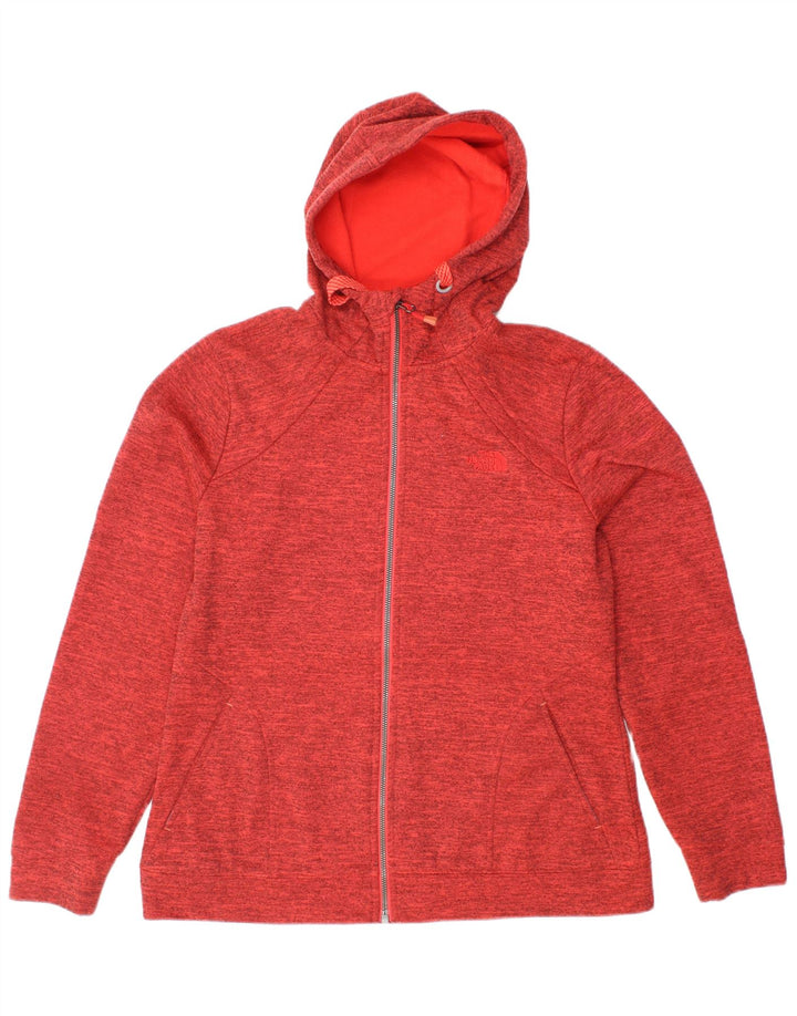 Suéter feminino com capuz e zíper THE NORTH FACE Reino Unido 16 grande poliéster vermelho