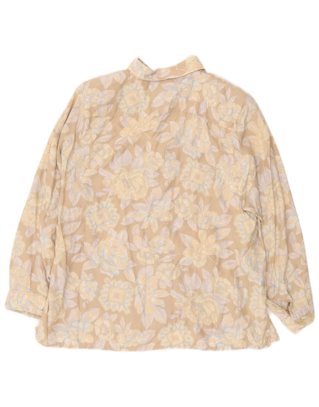 Camisa feminina Colombus UK 14 grande bege floral