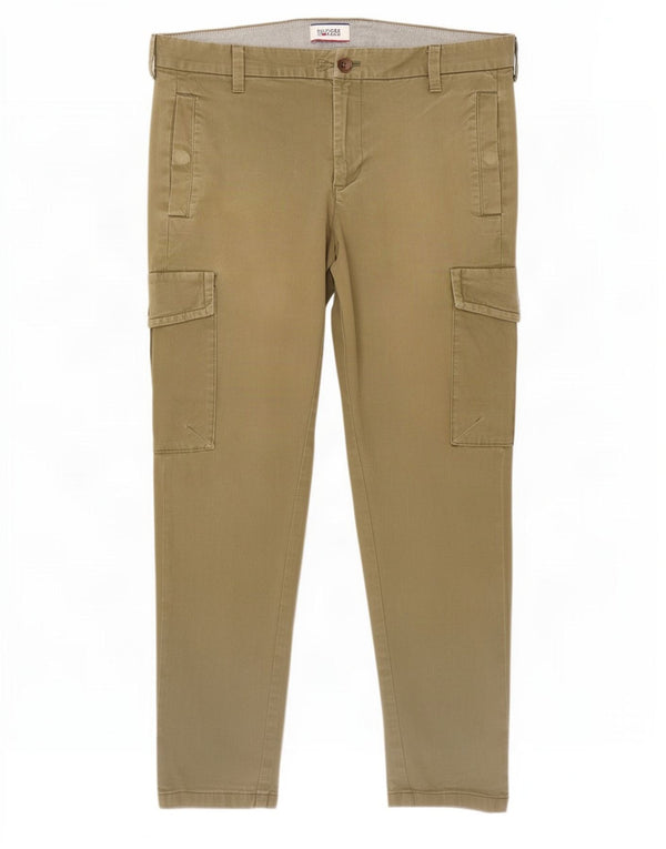 Calça cargo slim masculina Tommy Hilfiger W30 L27 algodão cáqui