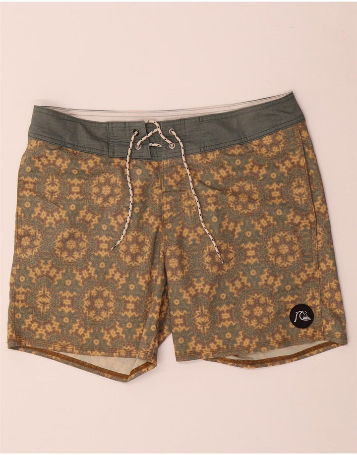 Shorts de natação masculino QUIKSILVER poliéster geométrico cáqui médio