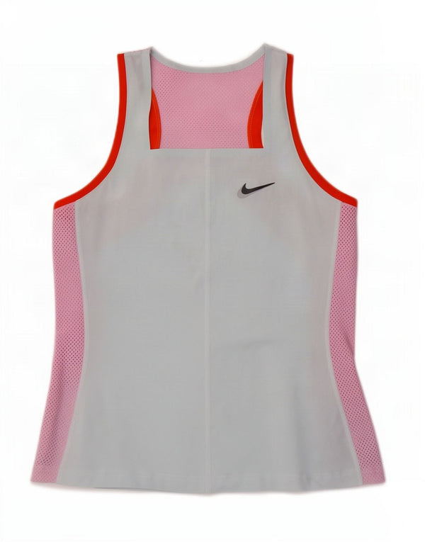 Nike Womens Dri Fit Slim Vest Top UK 12 Medium Blue Colourblock