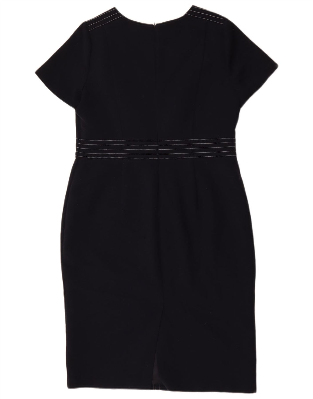 Vestido bainha feminino Marks & Spencer Reino Unido 16 grande poliéster azul marinho