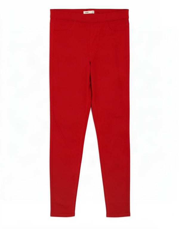 Calça jeans feminina Marks & Spencer UK 10 pequena W28 L26 algodão vermelho