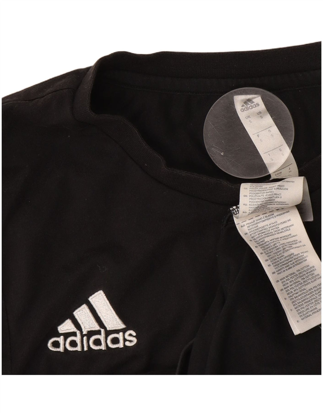 Adidas Mens Climalite Camiseta Top Pequeno Algodão Preto
