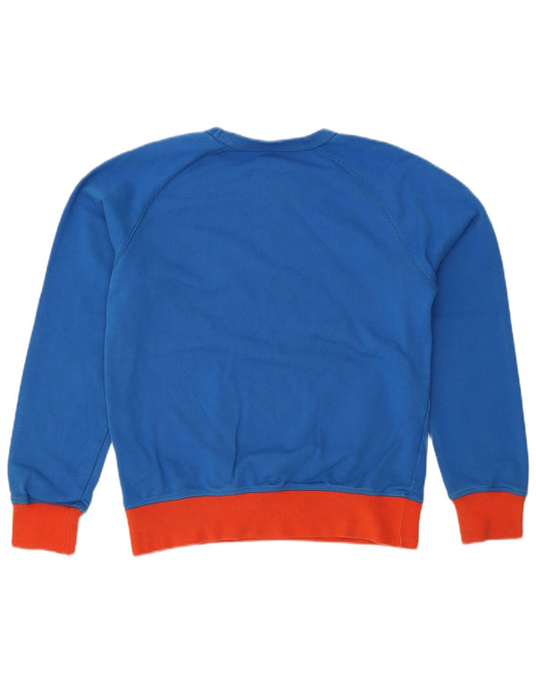 CHAMPION Suéter gráfico feminino Jumper Reino Unido 14 bloco colorido azul médio