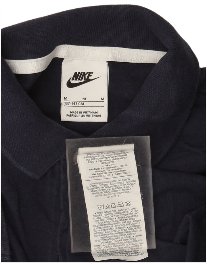 Camisa pólo Nike Boys 10-11 anos médio azul marinho algodão