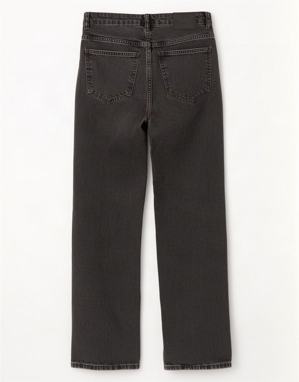 Calça jeans reta feminina Zara EU 40 médio W30 L31 algodão preto