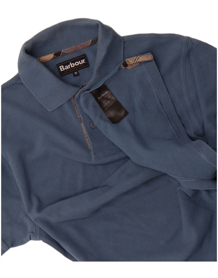 Camisa polo masculina BARBOUR algodão azul médio