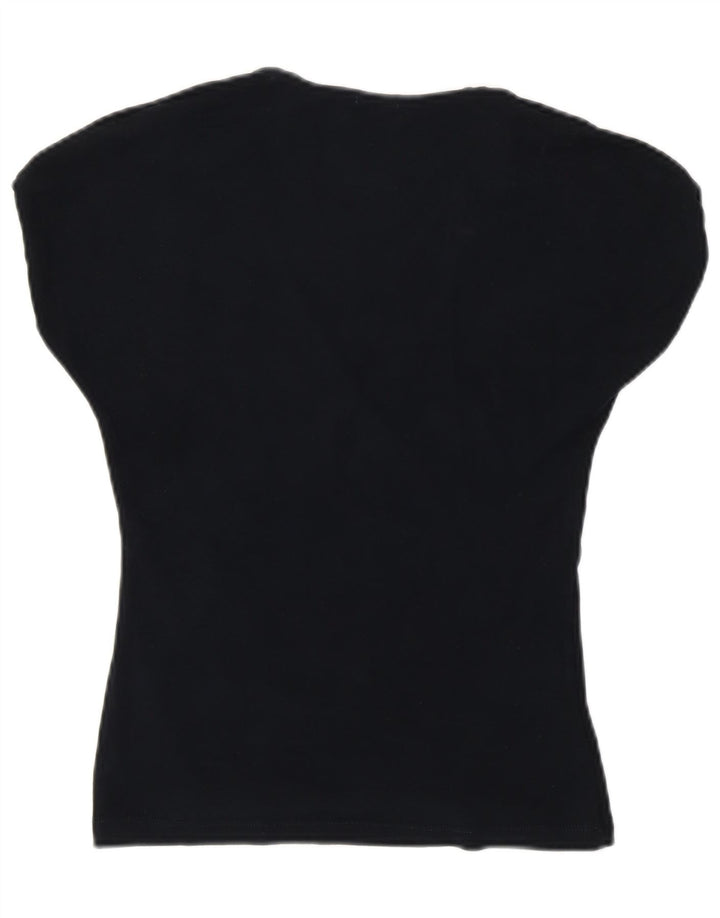 Blusa feminina UNITED COLORS OF BENETTON UK 8 pequena azul marinho clássico