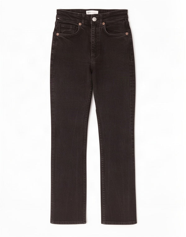 Calça jeans reta feminina Zara EU 34 2XS W24 L25 preta