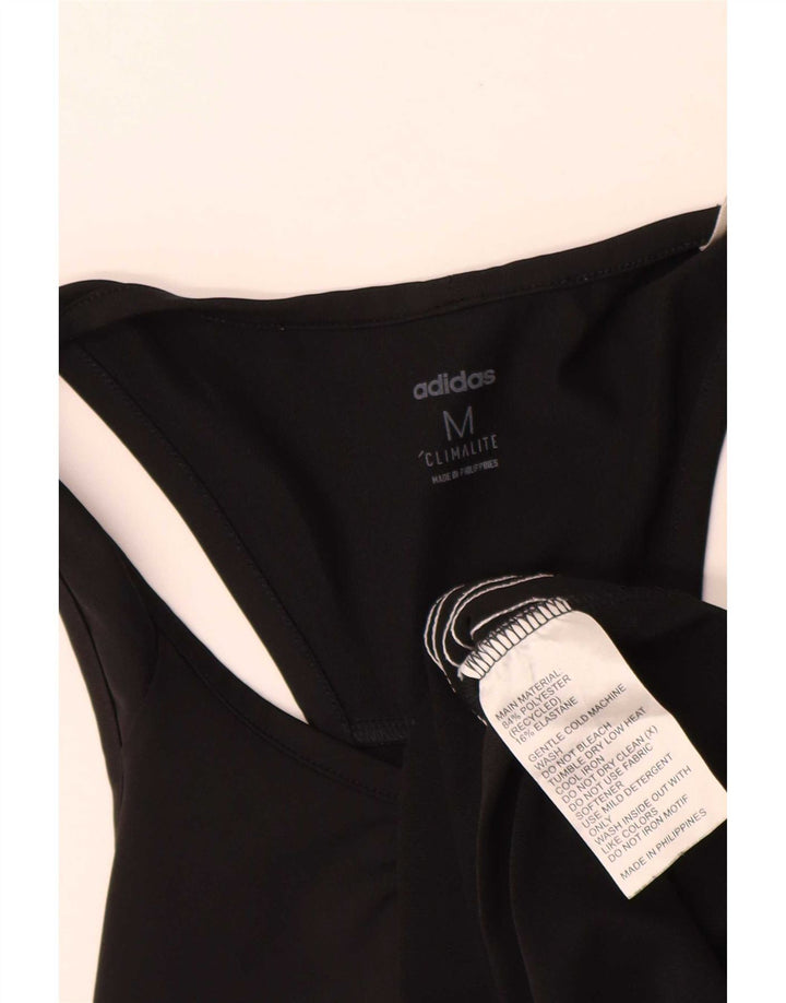 Adidas Womens Climalite Vest Top UK 14 Médio Preto Poliéster