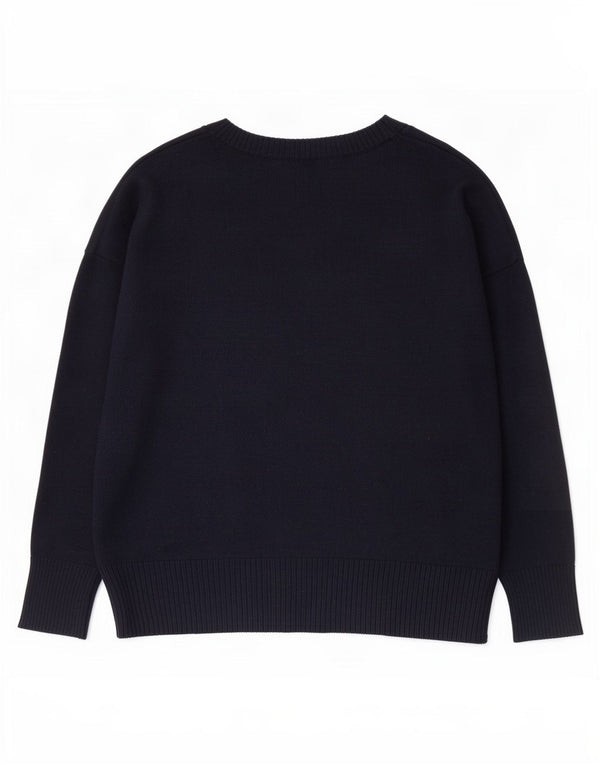 Suéter feminino Gap com gola canoa e gola redonda Reino Unido 18 XL azul marinho algodão