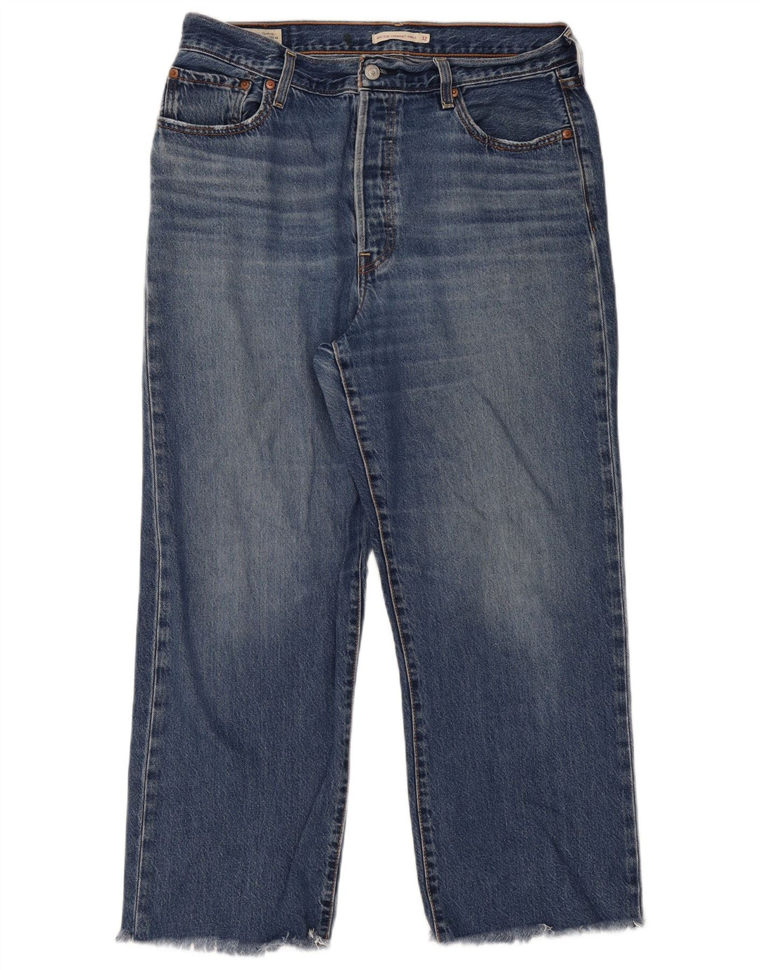 Jeans feminino Levi's Ribcage Straight W32 L29 Azul Algodão
