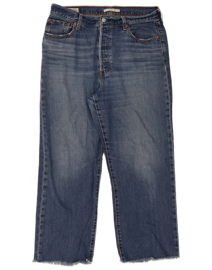 Jeans feminino Levi's Ribcage Straight W32 L29 Azul Algodão