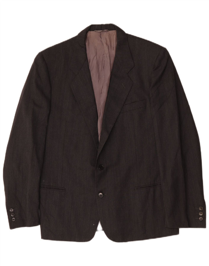 Jaqueta blazer masculina Yves Saint Laurent com 2 botões IT 52 XL cinza listrado