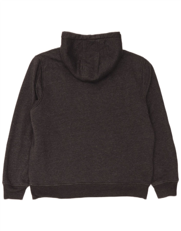 Suéter masculino Gap com capuz e zíper gráfico cinza médio algodão