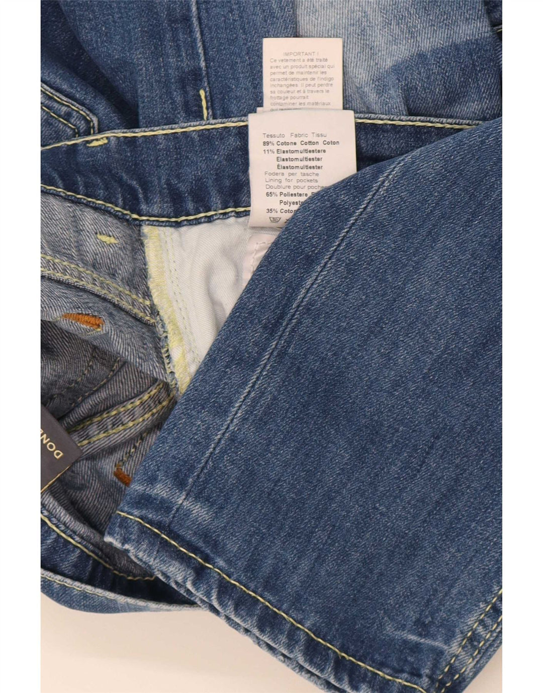 Dondup Jeans Slim Feminino W33 L32 Azul Algodão