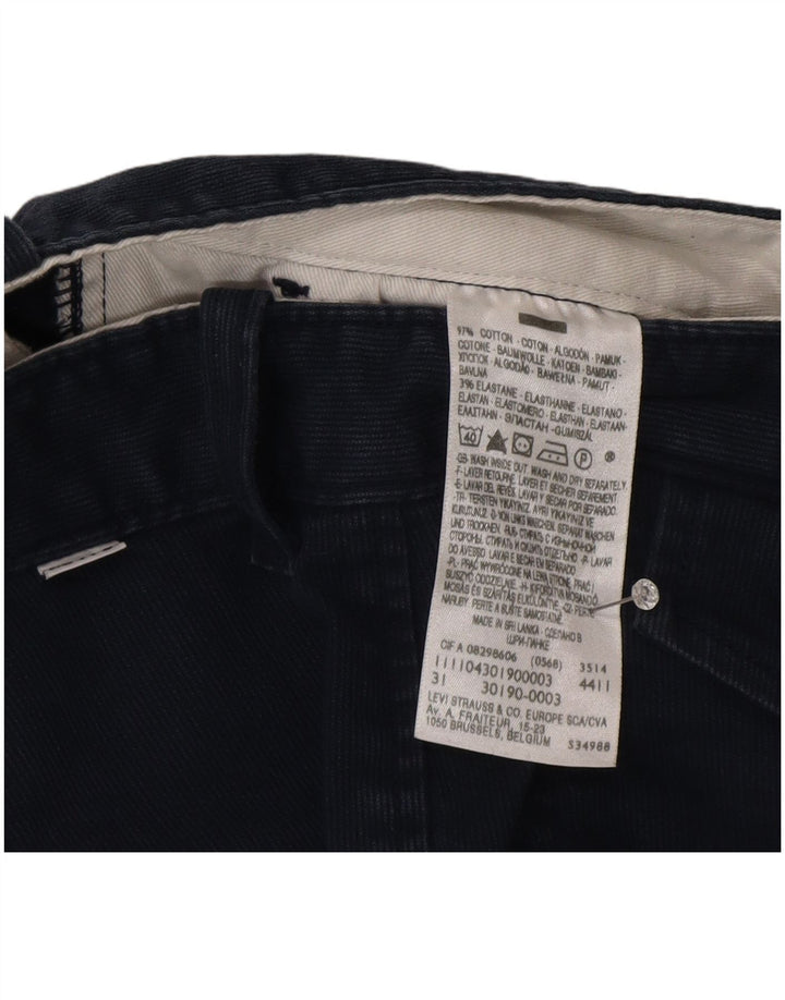 Shorts de veludo masculino Levi's W31 médio azul marinho algodão