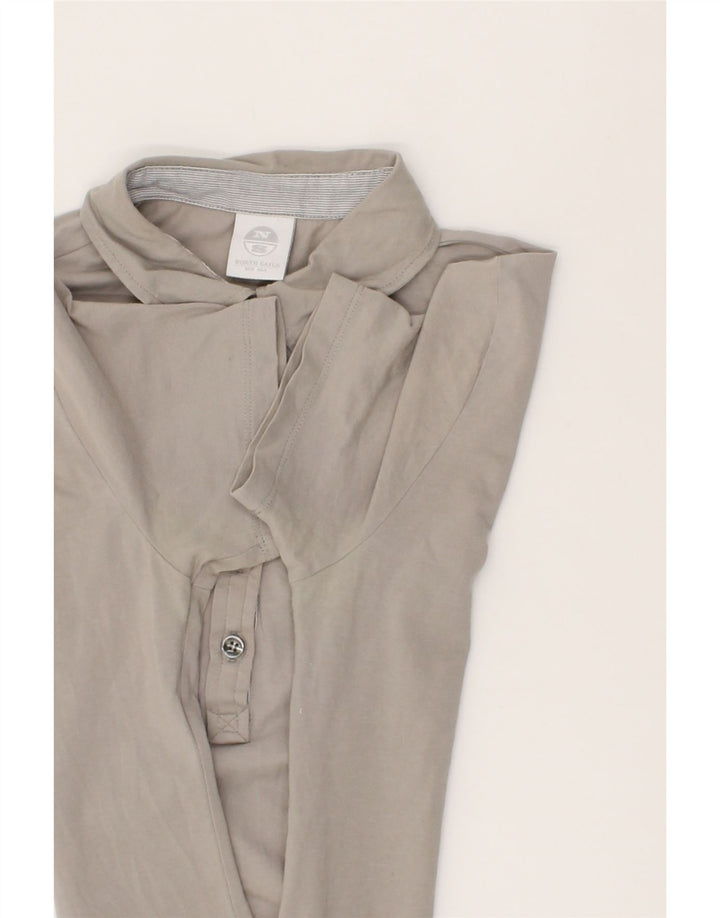 NORTH SAILS Womens Polo Shirt UK 12 Medium Grey Cotton Vintage North Sails and Second-Hand North Sails from Messina Hembry 
