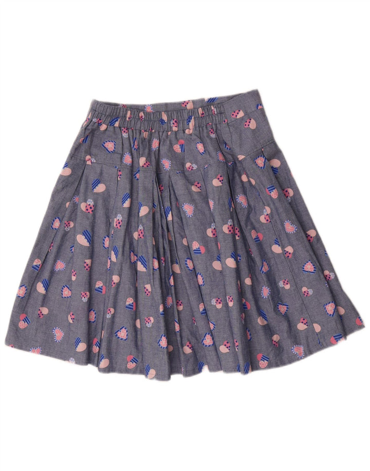 Conjunto de saia feminina vintage de 2 peças médio W32 azul geométrico