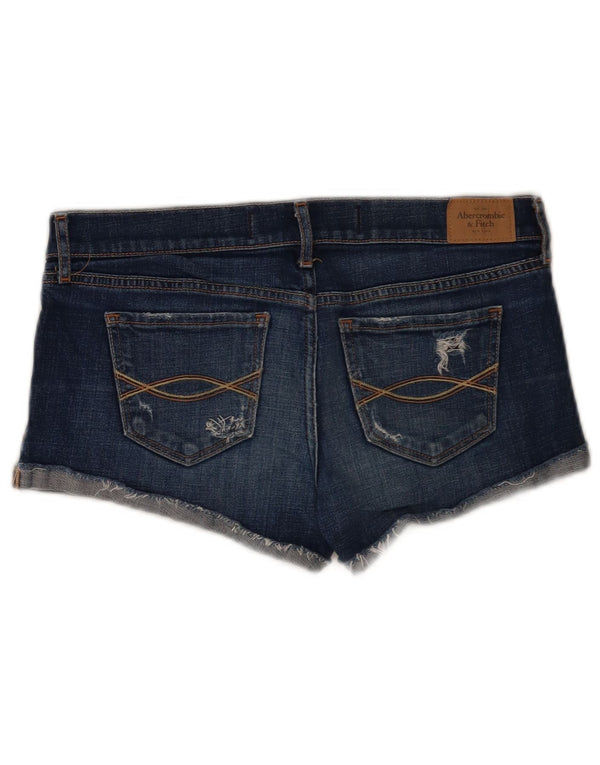 Shorts jeans feminino Abercrombie & Fitch US 4 pequeno W27 azul