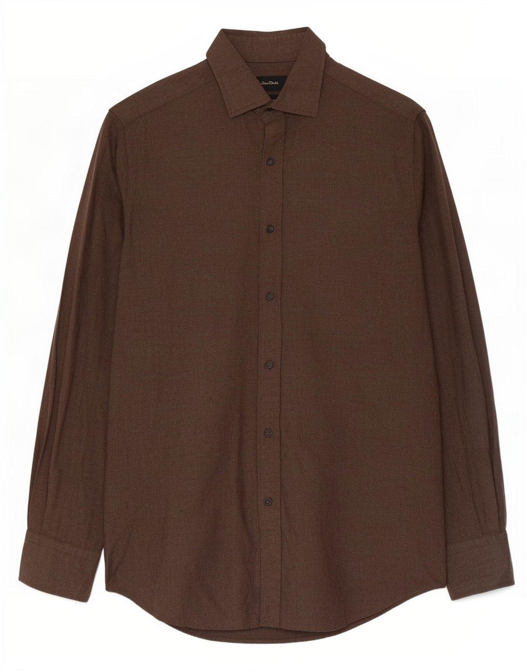 Camisa masculina Massimo Dutti pequena algodão marrom