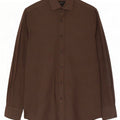 Camisa masculina Massimo Dutti pequena algodão marrom