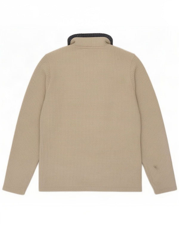 Weird Fish Mens Zip Neck Fleece Jumper Médio Bege Poliéster