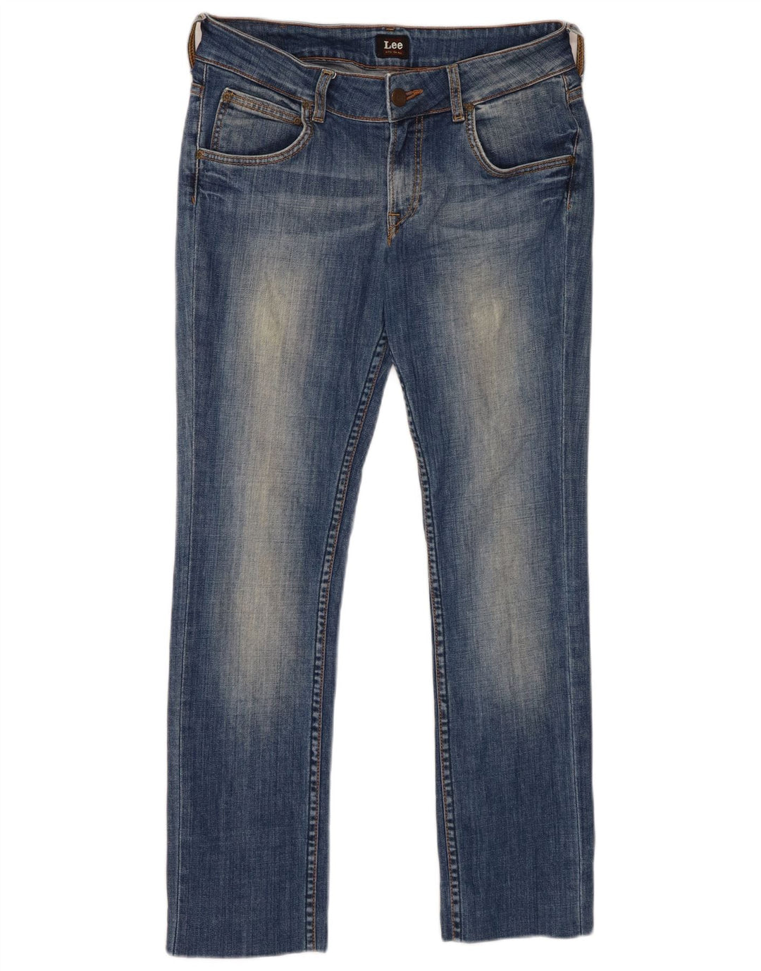 Lee Womens Amy Straight Jeans W30 L29 Azul Algodão