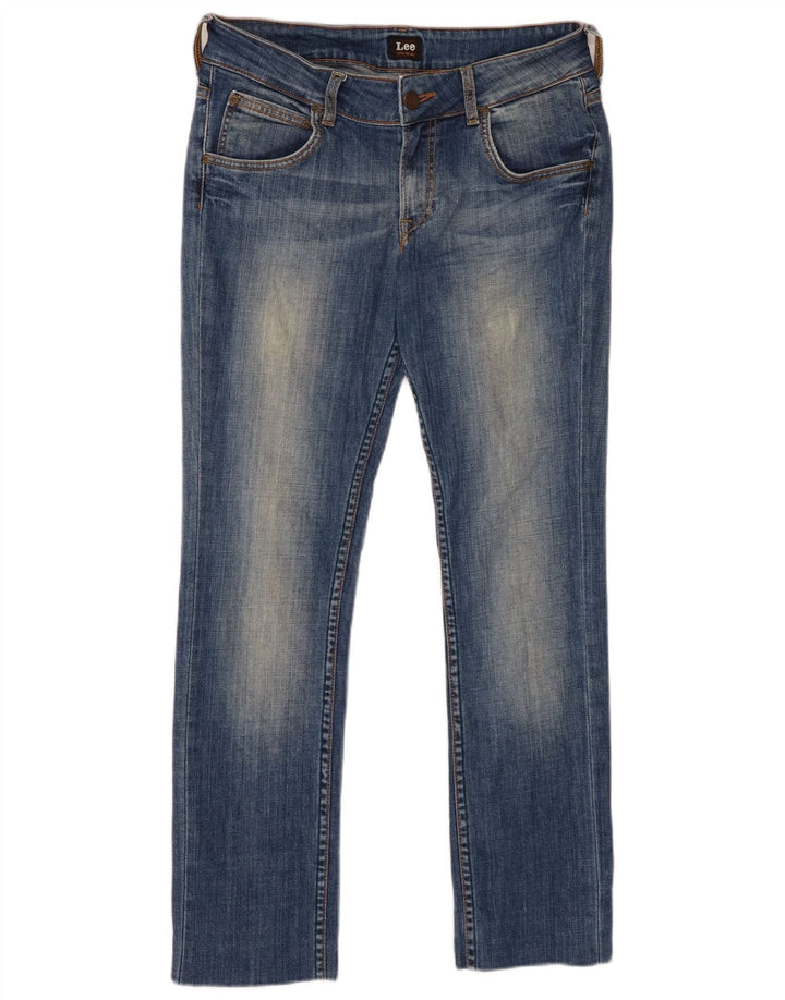 Lee Womens Amy Straight Jeans W30 L29 Azul Algodão
