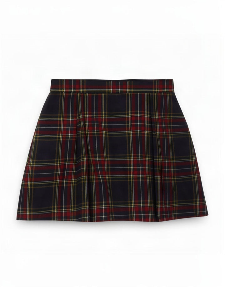Mini saia feminina Benetton IT 44 média W28 poliéster xadrez multicolorido