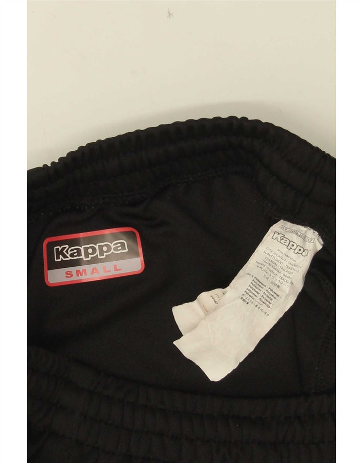 Kappa Mens Graphic Calças de treino pequeno poliéster preto
