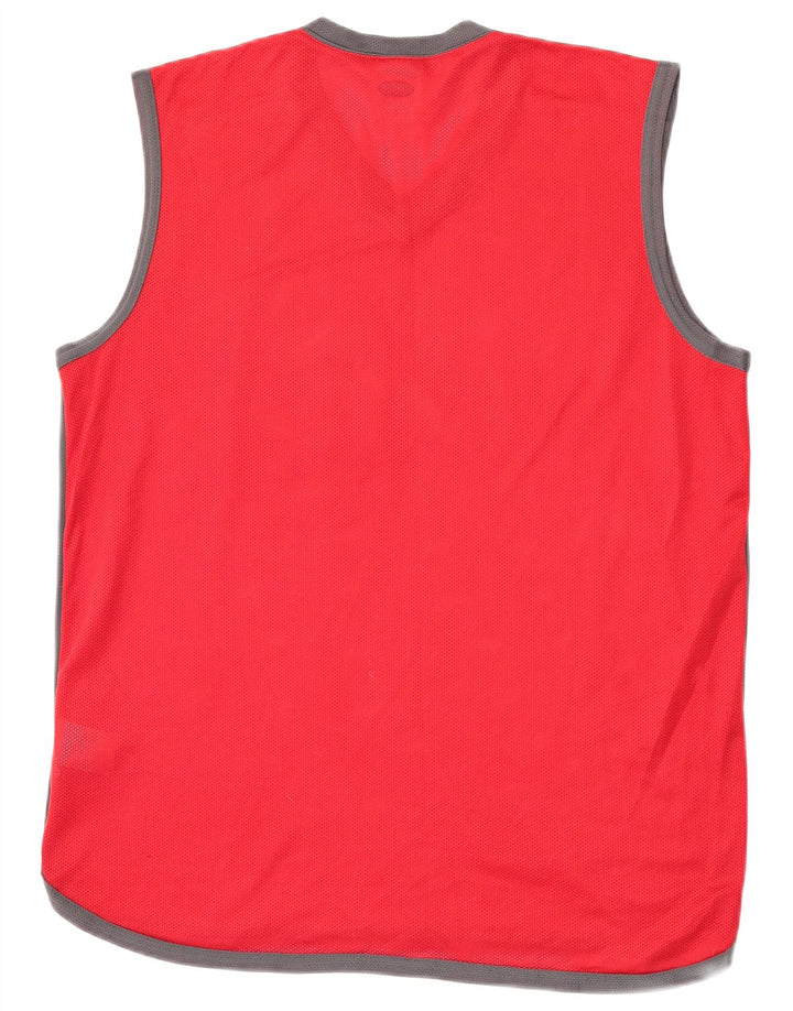 Adidas Mens Graphic Vest Top Grande Poliéster Vermelho