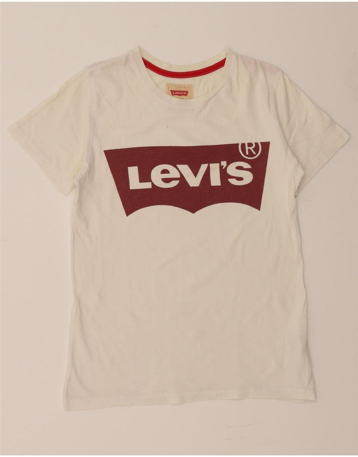 LEVI'S Boys Graphic T-Shirt Top 13-14 Years White Cotton Vintage Levi's and Second-Hand Levi's from Messina Hembry 