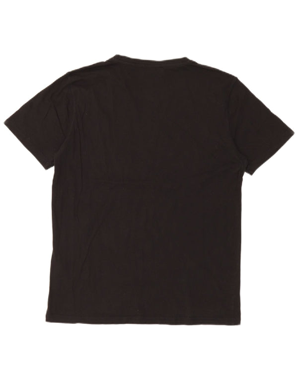 Camiseta feminina Trussardi Jeans com estampa gráfica UK 14 grande algodão preto